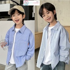 키즈목마 kid's horse 2024 가을 남아 남방 주니어 블루남방 가을옷 남아셔츠 398