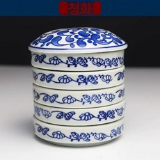 세라믹 물감 파레트 5단 동양화 접시 도자기 팔레트 회화 유화 안료, 1개, 블루 앤 화이트, 기본 색상