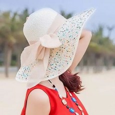 큰 해변 같은면 모자 여름 챙 피서지 밀짚 카키색 여성용, U01KTAQVHPTC21A4856CREKZ2E-003, C. 만천성 흰색
