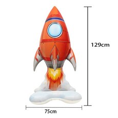 3D 우주 비행사 호일 풍선 로켓 소년을위한 시리즈 공간 생일 파티 장식, as picture show, large Rocket balloon