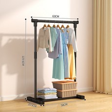 晾衣架落地家用卧室挂衣服折叠单杆简易室内宿舍移动晒凉衣帽架子, 29