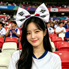 2026 중북미 월드컵 응원 태극기 리본 머리띠, 1개, 블랙