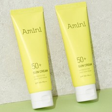뷰티관리 아미니 데일리 저자극 수분 선크림 50ml(SPF50안티에이징 주름개선 탄력강화) 2개, *