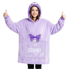 Hello Kitty 헬로키티 Sanrio 산리오 담요 후드 Girls 청소년 Kawaii 오버사이즈 플리스 웨어러블 플러시 라운지웨어 포함 선물 블루. 단일 사이즈 그외 각종, 퍼플