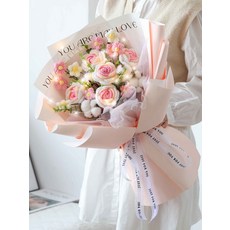 여성 니트 장미 꽃다발 선물 DIY 뜨개질 꽃, 레드 레드 니트 카네이션 중