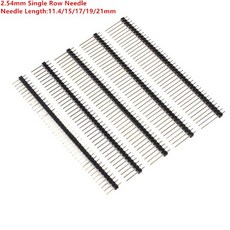 핀헤더 단일 행 스트레이트 구리 바늘 금도금 1x40 핀 길이 11.4mm 13mm 10 개, [05] Length 15mm