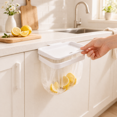 모와다온 뚜껑형 주방 쓰레기봉투 걸이 거치대, 1개, 화이트