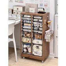 네일아트 수납장 매니큐어 플라스틱 학원용 정리함 서랍형, 바퀴 포함 18단 앤티크