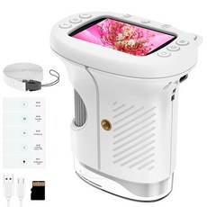 BEBANG boys girls Handheld 디지털 Microscope with 2.4\" 4K Screen Rechargeable 미니 Pocket Miniscope Por, 화이트
