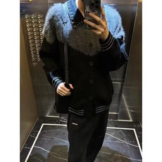 撞色拼接針織開衫外套 男生秋冬款潮流休閒毛衣