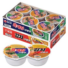 농심 육개장사발면 6개 + 김치사발면 6개, 86g, 12개, 상세페이지 참조