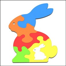 DIY 창작용 3D 퍼즐 토끼(6pcs), 1개