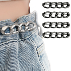 루니바 셀프 조절 클립 바지 허리 줄이기 옷핀, 4개, 블랙