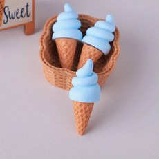 음식 모형 3pcs 미니 아이스크림 콘 디저트 인형 집 Diy 미니어처 놀이 장난감 장식 수지 공예 시뮬레이션 홈, 옵션01) 3pcs, 옵션03) blue