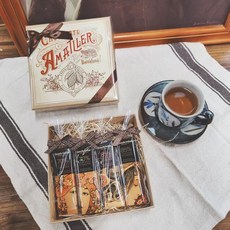 스페인 초콜릿아마틀러 70 다크 18g 초콜릿 12팩 미니 카카오, A. 갈색 리본이 달린 4개입 단일 원산지 초