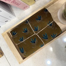 CRE 010 탐나요 꽃 무늬 잔 골덴 면 원단 플라워 코듀로이 패브릭 골지 천, 1개, 카키브라운