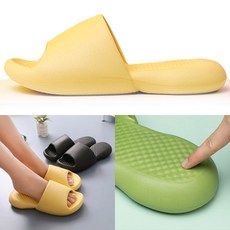 위즈모아 말랑 쿠션 다용도 슬리퍼 사무실 거실 욕실 층간소음방지 실내화, 블랙, 1개