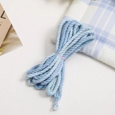 3M/lot 3.5mm 그라데이션 컬러 3가닥 면 로프 의류 봉제 홈 장식 DIY 수제 공예 액세서리 제작용, 01 빠른  Mainland, 14 14