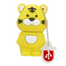 귀여운 십이지 USB 플래시 드라이브 메모리 6GB 32GB 돼지 원숭이 펜 28GB 디스크 4GB 8GB, Tiger, 1개