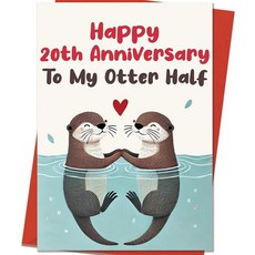 Mcduldul 커플 남편 아내를 위한 20주년 기념 카드 선물 | 남성 여성 그를 위한 재미있는 20주년 결혼 기념일 카드 장식