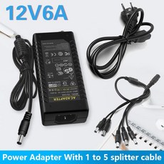 CCC CE 고품질 12V 6A 5 포트 CCTV 카메라 AC 어댑터 전원 공급 장치 DC 12V 6A 전원 공급 장치 어댑터 1, 01 US, 01 12V6A  A