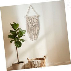 마크라메 벽걸이 장식 우드 인테리어 소품 거실 침실 벽면 홈데코 감성, 마크라메 벽장식