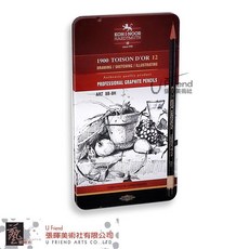 Koh-i-noor 1900 Toison d'Or 專業級石墨鉛筆 12色組 8B-8H, 1個