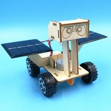 臺灣熱銷 博燃科敎木質益智科敎玩具diy小製作材料包兒童手工模型科學玩具, 太陽能月球車材料包, 1個