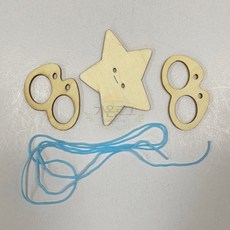 가온로그 나무 끈팽이 만들기 키트 별모양 유아추석놀이