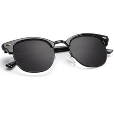 KALIYADI 남성 및 여성용 편광 선글라스 반무테 프레임 운전용 선글라스 자외선 차단 C15-매트 거북이 | 브라운 | 골든 림