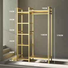 헬멧 수납장 선반 오토바이 매대 바이크 거치대 랙, 상세페이지 참고, 105x40x170 골드