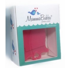 MummaBubba寶寶觸覺刷B4A嬰兒洗頭洗澡刷，矽膠軟毛按摩梳，新生兒童浴擦用品, 玫紅色（紙盒）, 1個