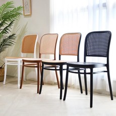 일루일루 샌디 PP라탄 체어 4컬러 카페의자 야외의자 라탄의자 플라스틱의자 정원의자, 웜 블랙, 1개