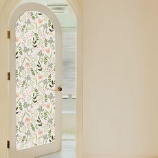 靜電玻璃貼膜 奶油風 浴室門貼 透光隔斷裝飾, 【132-繁花似錦】靜電免膠/可反覆使用,可剪裁【30cm寬-2米長】宜大不宜小