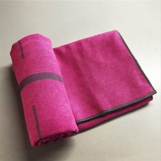 台灣發貨 統編 瑜珈鋪巾體位綫瑜伽鋪巾防滑高溫瑜伽巾輔助個人瑜伽墊毯子尾單, 玫紅日本款：183*63cm+送網袋, 1個