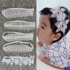 아기 레이스헤어밴드. 백일 돌 코디 외출 선물