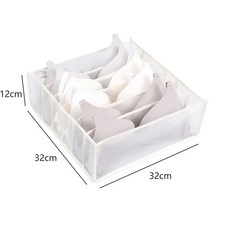 패브릭 속옷 어 보관 상자 정렬 팬티 양말 구획 서랍, white 6grids, 1개