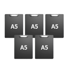 웰컴투 PS클립보드 A5, 검정색, 10개입