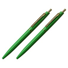 안테릭 유성 볼펜 0.5mm BP1, 바질 그린, 2개