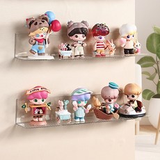 부착식 피규어 아크릴 미니 벽선반 인형 굿즈 레고 장식 진열대 2size, 1개