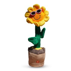 토이토 춤추는 선인장 해바라기 색소폰 인형 말하는 꽃 동물, 1개, 해바라기A, 34cm