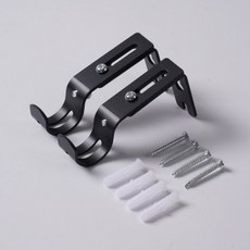 각도 길이 조절 커튼봉 받침대 브라켓 홀더 후크 블라인드 커튼레일 가로바 거치대, A. 블랙