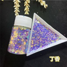 流麻 科夕姸流麻閃粉萬花筒進口炫彩高亮幻彩七彩亮片進口流沙閃粉材料, 萬花筒-丁香（20ML）