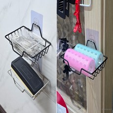 다용도 받침대 블랙 욕실거치대 수세미걸이