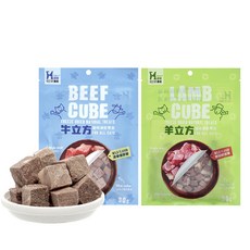 Hyperr超躍 立方凍乾貓零食 牛肉羊肉口味 30g x2包 全齡貓點心, 2個, 牛肉+羊肉