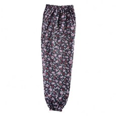 여성 꽃무늬 조거팬츠 밴딩 편안한 홈웨어 바지 네이비