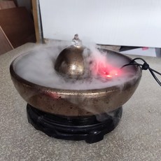 湧錢盆 陶瓷流水盆 風水噴泉 泉湧 大組 特金釉款 (盆內可養魚), 1個, 大組特金釉