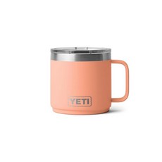 YETI Rambler 414ml(14온스) 쌓을 수 있는 머그 진공 단열 매그슬라이더 뚜껑이 있는 스테인리스 스틸 씨폼, Lowcountry Peach