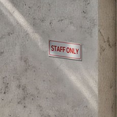 안내판 표지판 외부인 관계자외 출입금지 STAFF ONLY 판넬 스티커, 1개