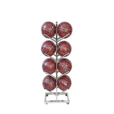 籃球收納架 壁掛不鏽鋼球架 足球收納架 排球架 家用置物架, 四層雙組放8個球, 1個